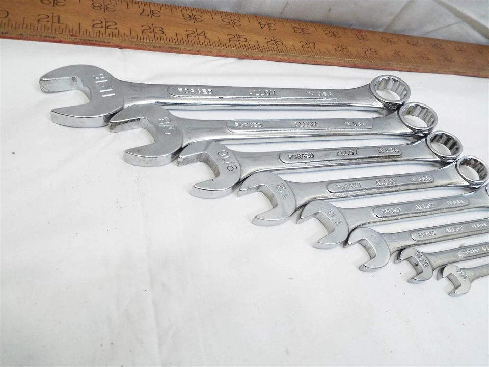 S&K 1/4 - 11/16" 8pc 12 Point SAE Combination Wrench Set Professional SK - Image 2 of 4