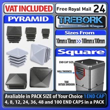 Square Pyramid End Caps Ribbed Inserts Blanking Plugs Box Section POST CAPS