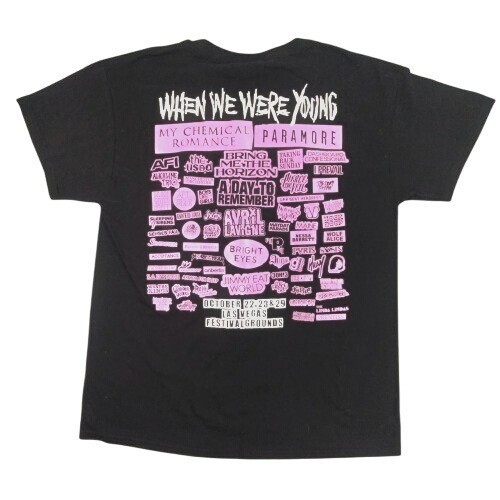 When We Were Young Festival 2022 Grafik Tee T-Shirt Liquid Death Emo Szene MCR - Bild 1 von 8