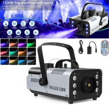 UKING 1200W Fog Smoke Machine DJ Stage Fogger Effect RGB LED Multi Color Remote