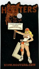HOOTERS WAITRESS GIRL POINTE ORLANDO FL CARPENTER CONSTRUCTION CONVENTION PIN 