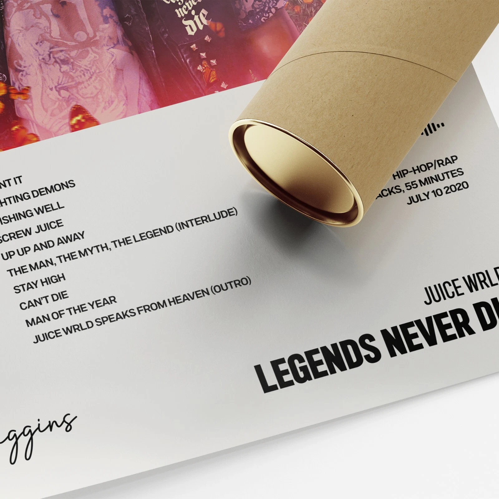 Juice WRLD Legends Never Die Album Art Poster, Music Print, Tracklist
