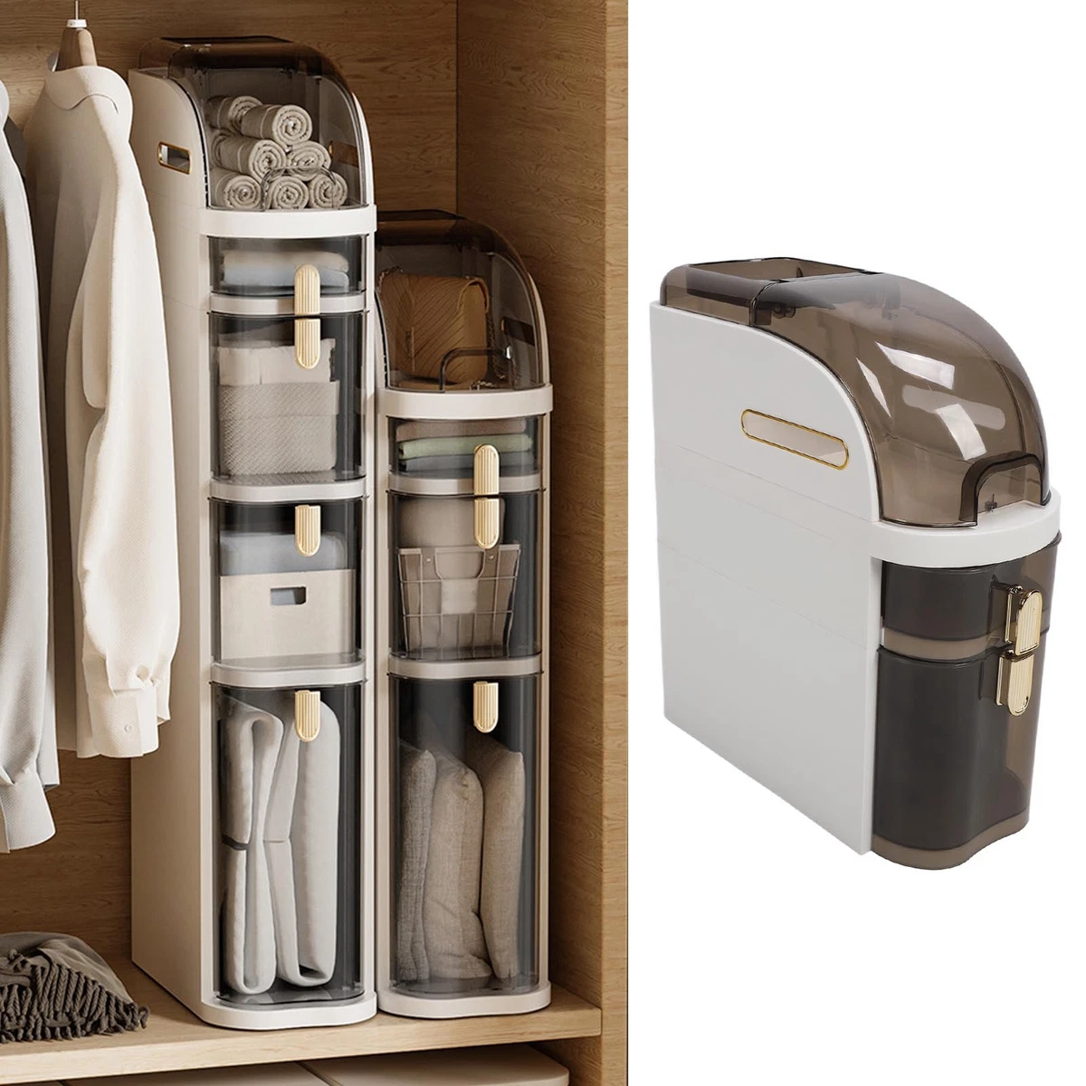 A Narrow Tall Slim Cabinet Space Saving Gaps Cabinet With Clear Drawers