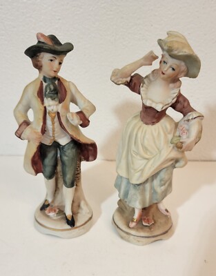 Vtg 2 Figurine Napcoware Japan National Potteries Cleveland C6365