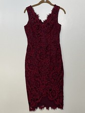 Eliza J Womens Dress Tulip Hem Sleeveless Lace Burgundy Size 0 Cocktail Party