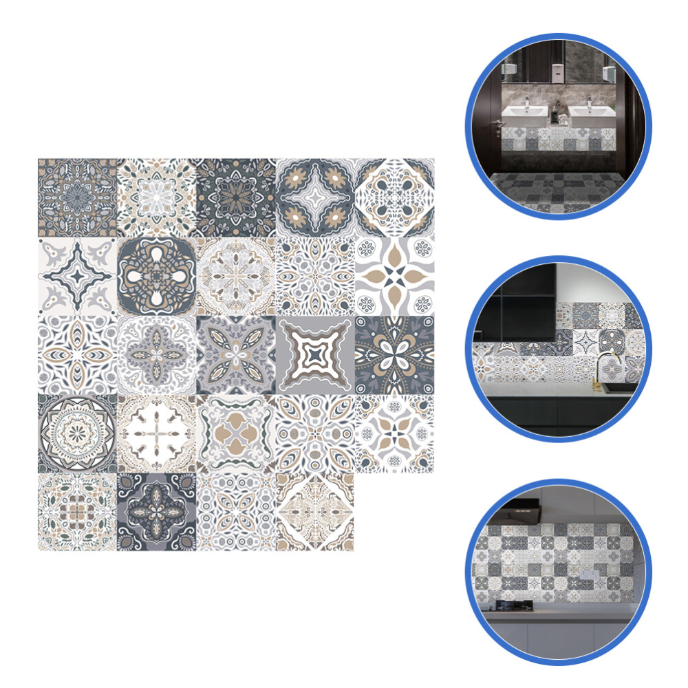 24pcs Wall Tiles Stickers Kitchen Backsplash Tiles Square Tiles Bathroom eBay