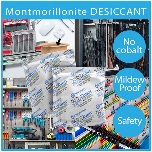 66 Gram 2 Unit Clay Desiccant Packets Moisture Absorber for Storage - Picture 3 of 12