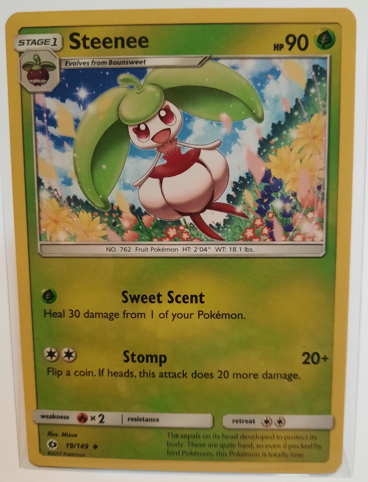 Pokémon TCG Steenee (#0762) Sun & Moon Base Set Regular Uncommon Card 19/149