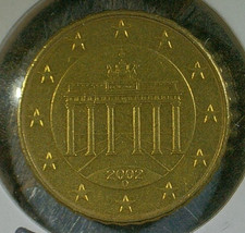 WORLD COIN SALE--2002-D  GERMANY  10 CENT EURO--NORDIC GOLD COMP. COIN-KM# 210