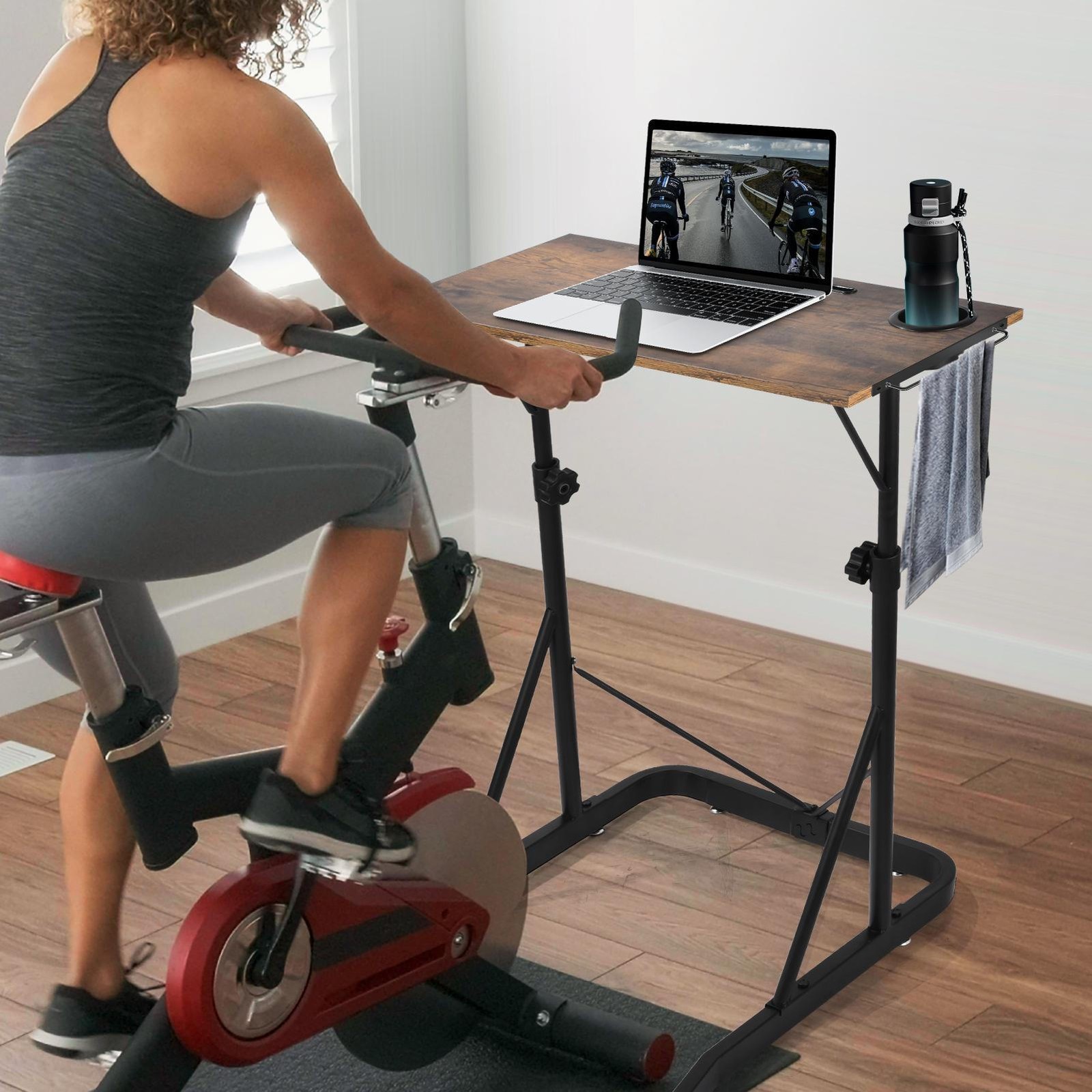 Cycling Desk Adjustable Bike Trainer Fitness Desk Anti-Slip