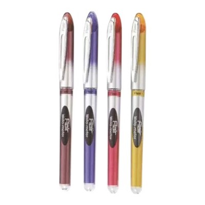 FLAIR Writometer Ball Pen Pack of 4 0.6mm Blue Ink Stainless Steel Tip 10000m