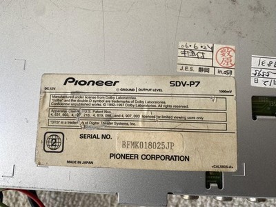 Pioneer Carrozzeria Sdv-P7 Cd/Dvd Player Car Audio Video In-Dash