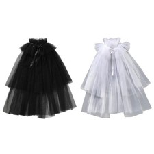 Bride Tulle Shawl Evening Capes Wrap Shawl for Wedding Costume Black