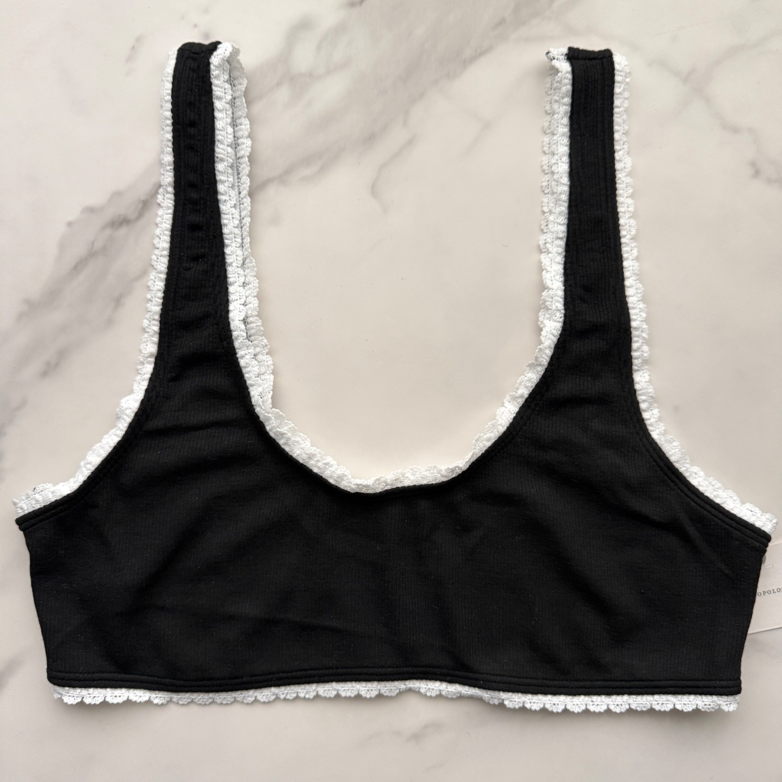 Anthropologie By Anthropologie Lace-Trim Scoop-Neck Bra Size S/M