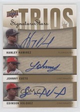 2009 Signature Stars Trios 16/25 Edinson Volquez Johnny Cueto #S3-RCV Auto s7f