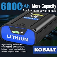PACK For Kobalt 40V MAX 6.0Ah Extended Run Li-Ion Battery KB440-03 KB540-06 NEW