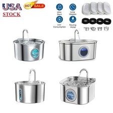 Pet Water Fountain 3.2L Automatic Cat Dog Drinking Water Bowl Stainless Steel