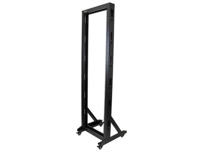 2-Post Server Rack with Sturdy Steel Construction and Casters 42U
