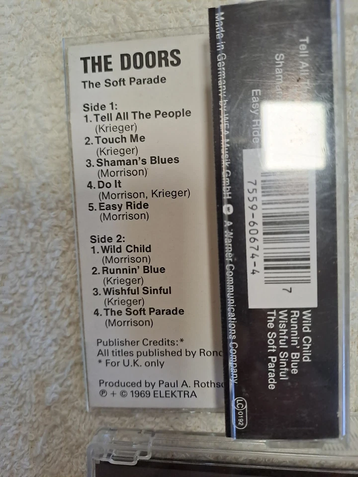 The Doors - Soft Parade Cassette Tape TESTED EXCELLENT PLAYBACK - Image 3 of 4
