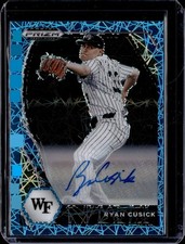 2021 Panini Prizm Draft Picks #PDP24 Ryan Cusick Auto Carolina Blue Velocity