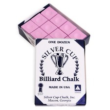 Silver Cup Billiard CHALK - ONE DOZEN Pink