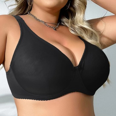 1pc Underwire Bra Plus Size Thin Cup Support Brassiere Unlined Underwear