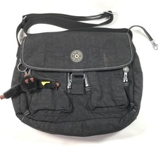 Tracolla Kipling per laptop a tracolla in nylon nero con cerniera 14x11x4" pulita