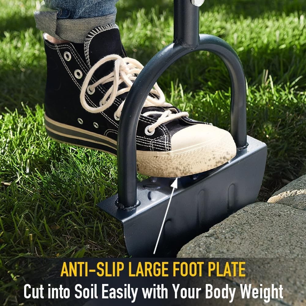 Saw-Tooth Lawn Edger 38-Inch Steel Handle Garden Border Trimmer for Walkways