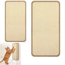 2 Pack Wall Coner Cat Scratcher with Tape, Natural Sisal Cat Corner Scratcher