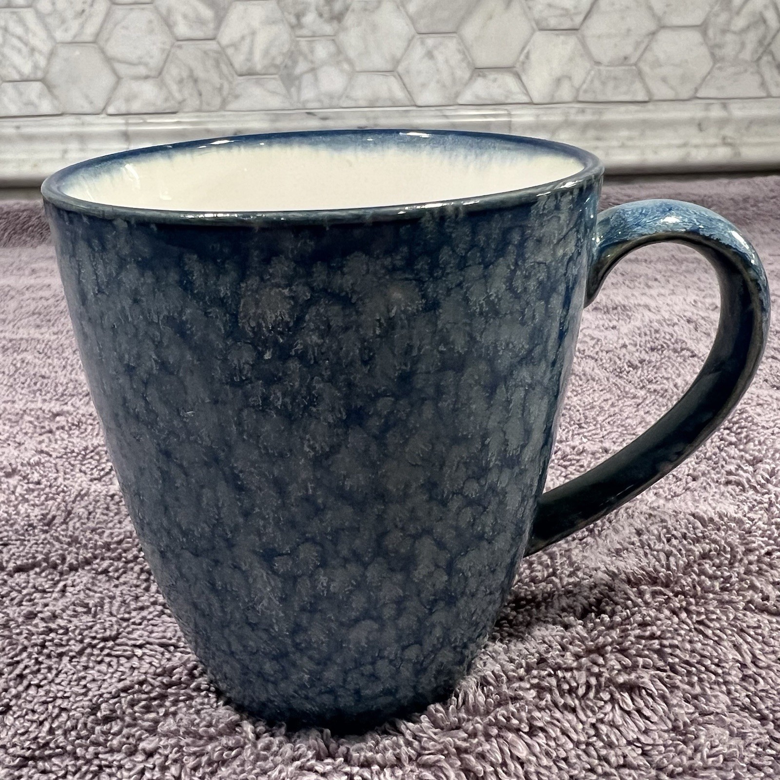Lot of 2 Sango Jewel Blue Pottery Coffee Mugs Discontinued #