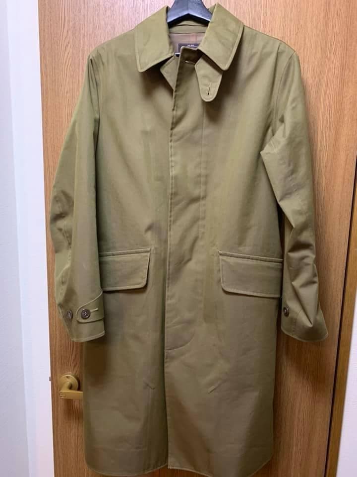 Used RRL Waterproof Balmacaan Coat Jacket Outer Mens Size S Olive Khaki
