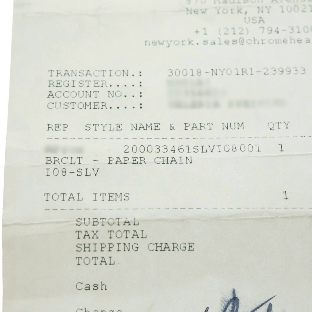 Chrome Hearts PAPER CHAIN Paper Chain Bracelet Silver 8inch BCA178 thumbnail 6