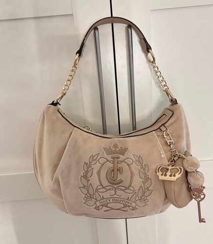 NWT Juicy Couture Sparkle Royal Hobo Buff Beige Shoulder Handbag Viral Find