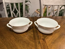 Over and Back Double Handled Soup Crock White set of 2 Two