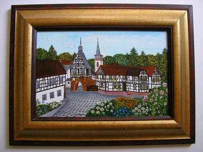 1992 NAIVE MALEREI* SOMMERLICHES OBERURSEL  * SIGNIERT ALLMUTH GUTBERLET - Bild 1 von 4