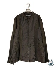 ISSEY MIYAKE MEN Wrinkled leather zip-up jacket Size: 4 Brown Men ME23LC101