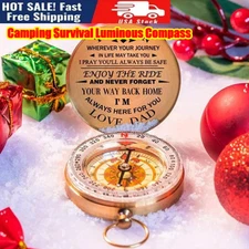 Classic Pocket Style Copper Clamshell Compass,Glow in The Dark Military Compass