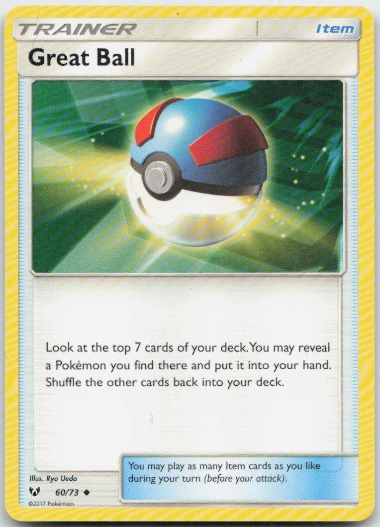 Great Ball 60/73 Shining Legends Pokemon