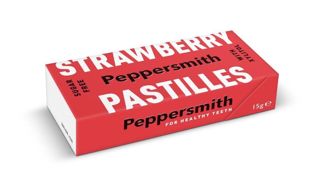 Peppersmith 100% Xylitol Strawberry Pastilles 15g [Pack of 12] - Image 4