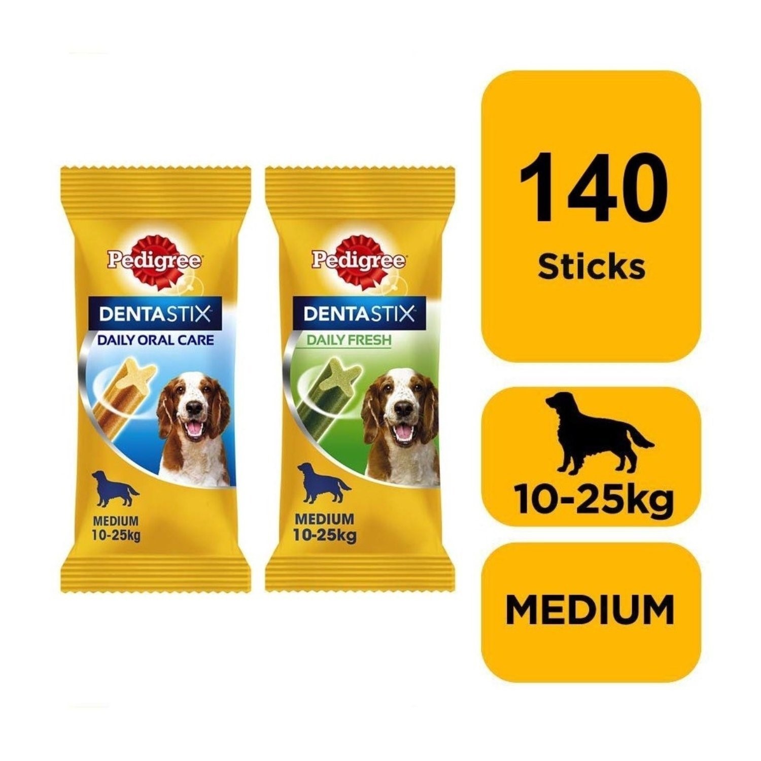 140 Pedigree Dentastix Mixed Daily Dental Fresh Medium Dog Treats Dental Chews