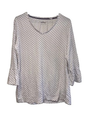 Body Essentials By Tchibo Women Pajama Sleep Top V Neck Purple White Floral 10