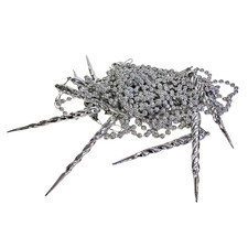 Christmas Xmas Bead Garland Silver Decorative Beads Several Icicles