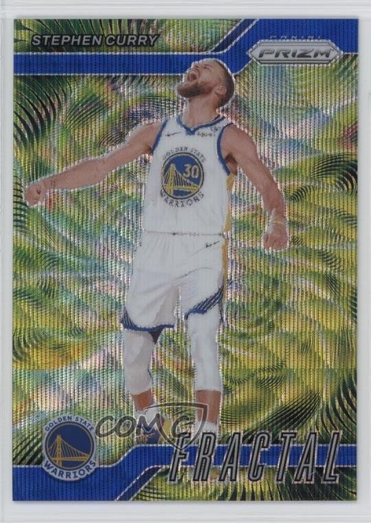 2024-25 Panini Prizm Fractal Blue Wave Prizm /175 Stephen Curry #7 11ng
