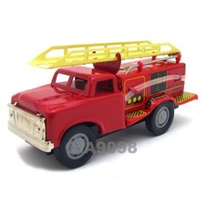 New Tin Wind-up Red Fire Truck Adult Collection Tin Vintage Decoration