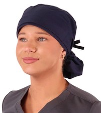 Big Hair Ponytail Scrub Cap - Solid Navy Blue