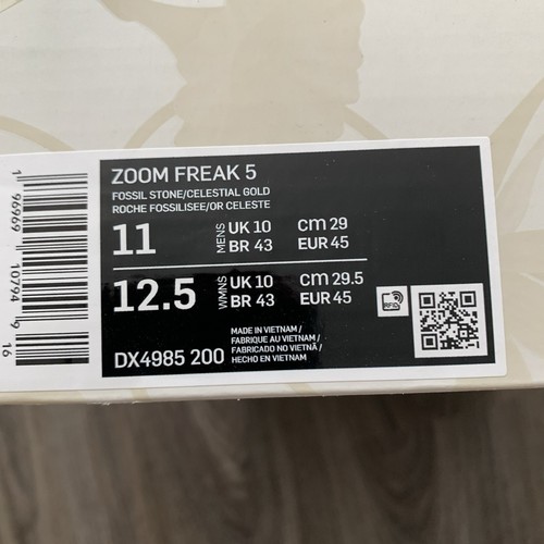 Nike Zoom Freak 5 Men's Size 11 Stone Brown Gold Basketball Shoes DX4985 200 - Picture 9 of 10