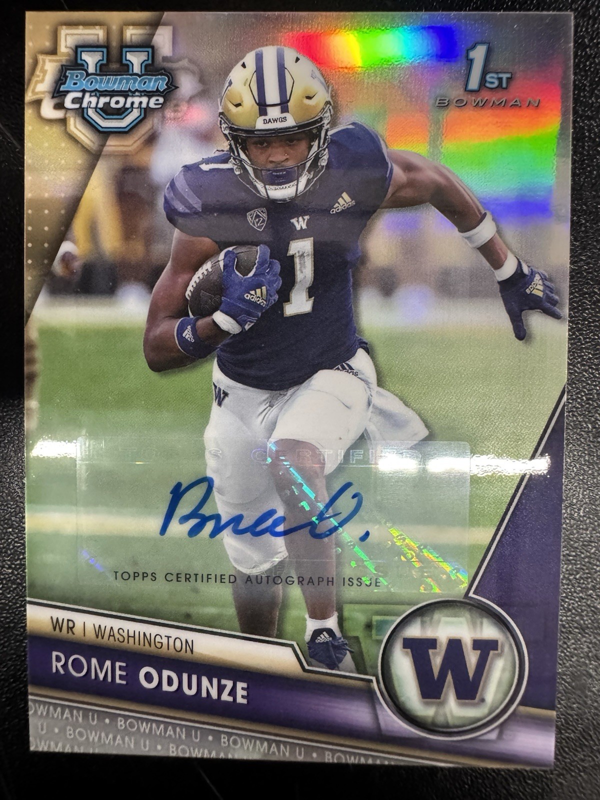 2023 Bowman University Chrome - Autographs Rome Odunze #138 Refractor /499