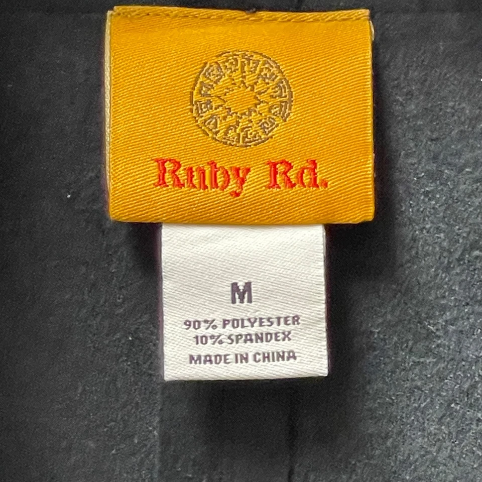 Ruby Rd Faux Leather Vest Women's Medium Neutral Black Microsuede Open Front - Image 3 of 4