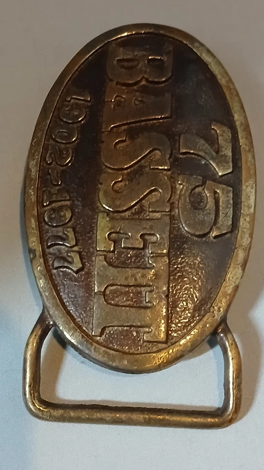 Hebilla de cinturón vintage años 70 75 aniversario Bassett muebles publicidad 1902-1977  Foto 3 de 4