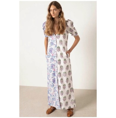 flirty midi dress Toperth Flirty Blue Ruffled Split Midi Dress  Toperth